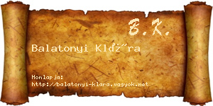 Balatonyi Klára névjegykártya